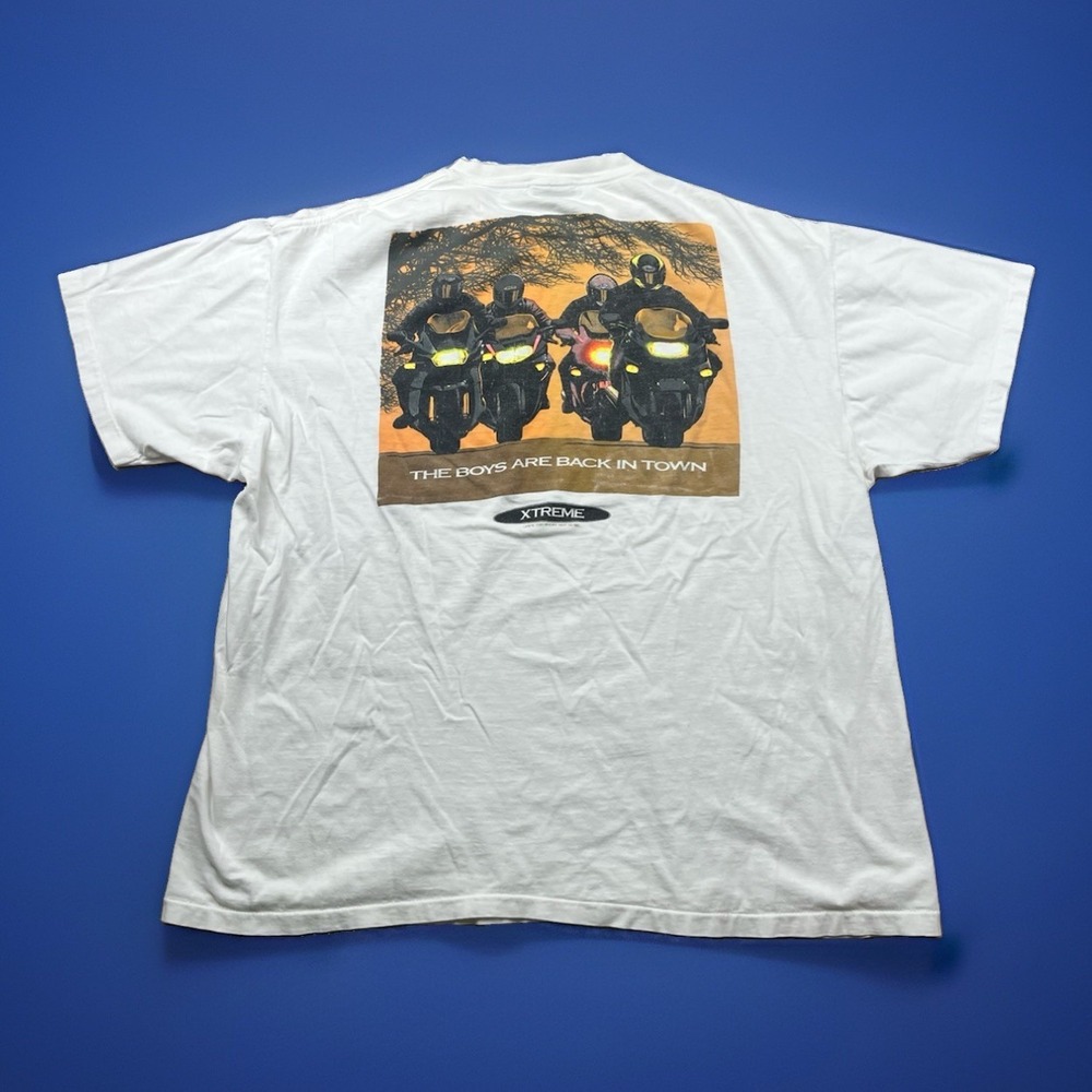 Vintage Xtreme T-Shirt Size 2XL Motorcycle Boys Back in Town Oneita Bike Racing